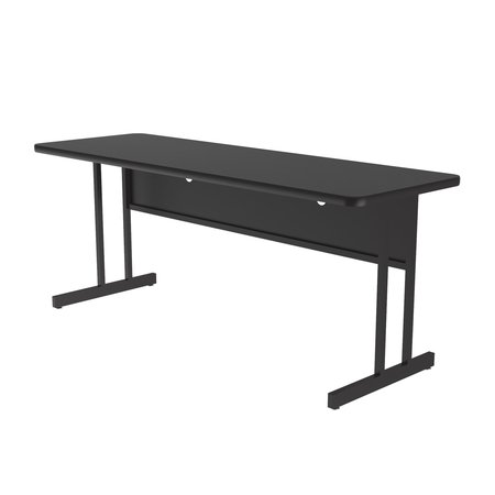 CORRELL Rectangle Computer or Training Desk Height Work Station, 24" X 72" X 29", Black Grantie WS2472-07